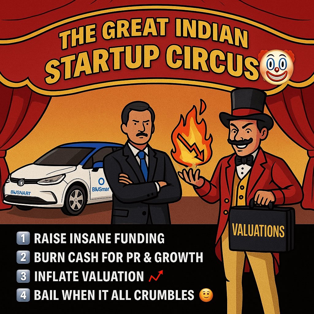 BluSmart, Gensol & The Great Indian Startup Circus Or… How Valuations Became More Important Than Value