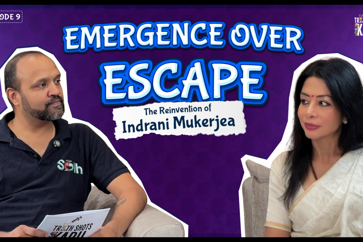 Indrani Mukerjea performing on stage – Emergence Over Escape