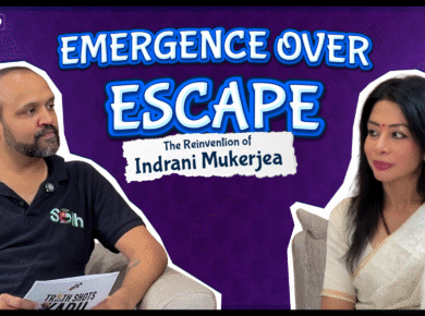 Indrani Mukerjea performing on stage – Emergence Over Escape