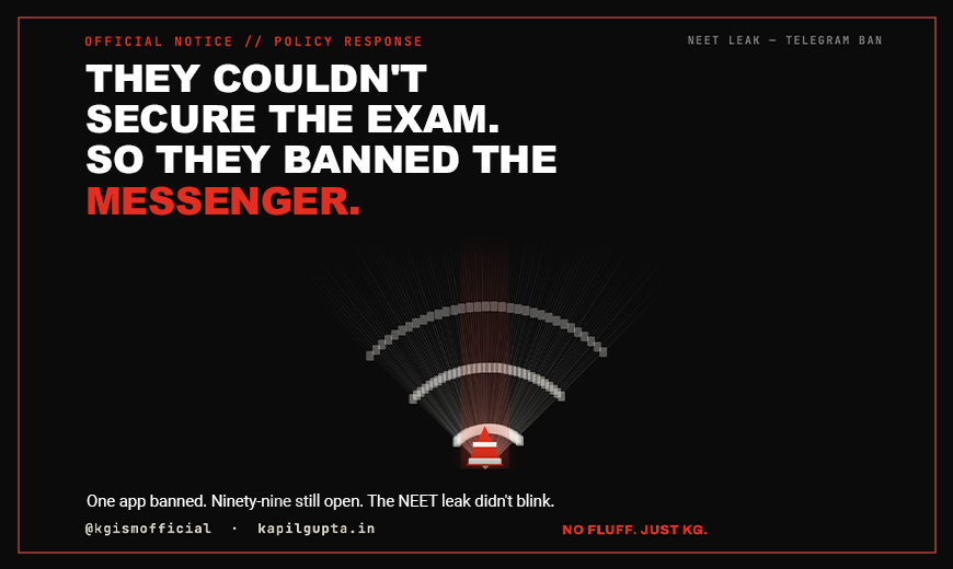 THEY COULDN’T SECURE THE EXAM. SO THEY BANNED THE MESSENGER.