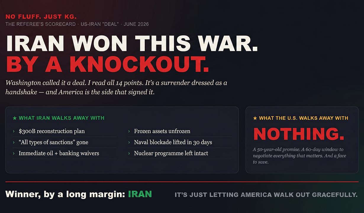 IRAN WON THIS WAR. BY A KNOCKOUT. | US Iran Agreement 2026 Analysis