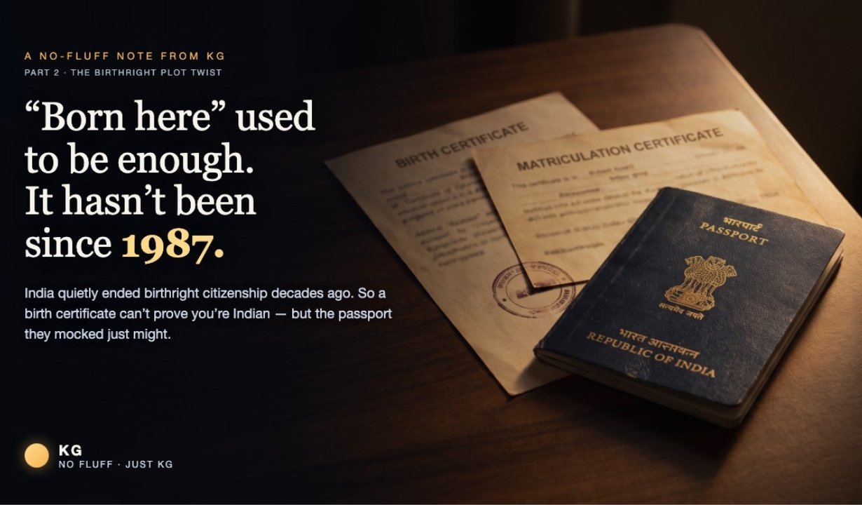 India Quietly Killed Birthright Citizenship 38 Years Ago. I Had No Idea. Neither Did You. Neither, I Suspect, Does Trump.